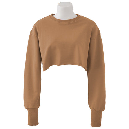 Cropped Fleece Lined Pullover Hoodie