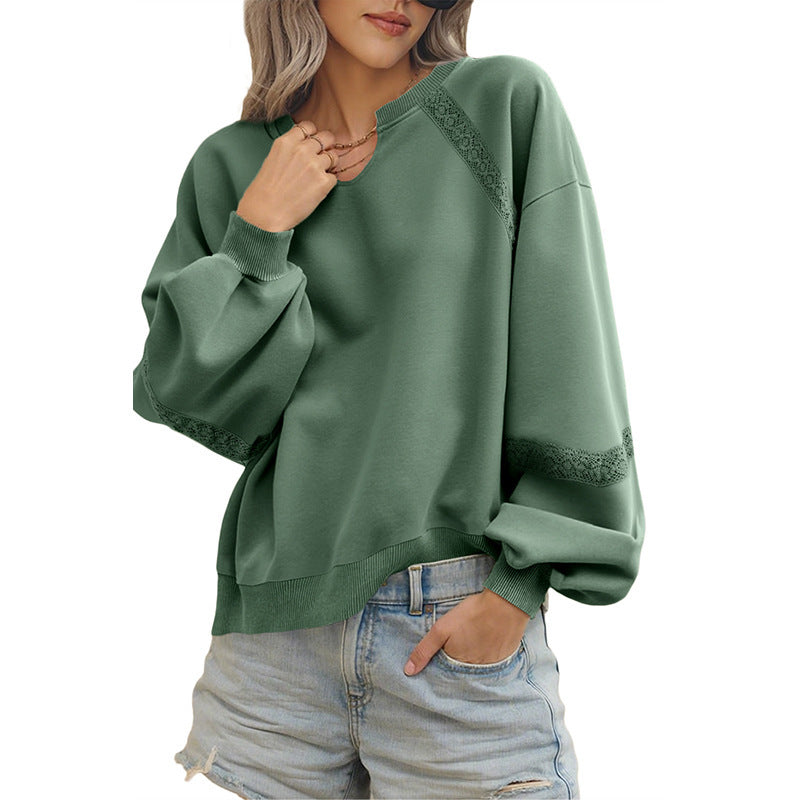 Half Open Collar Long Sleeves Sweater