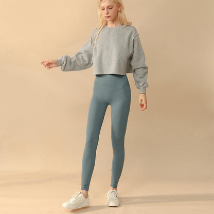 Fleece Lined Cropped Long Sleeved Fitness Top