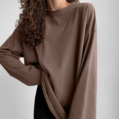 Spring Autumn Cotton Long Sleeved Loose Top