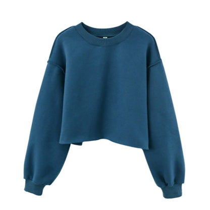 Fleece Lined Cropped Long Sleeved Fitness Top