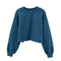 Fleece Lined Cropped Long Sleeved Fitness Top