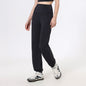 High Waist Belly Loose Straight Ankle Tied Trousers Quick Drying Running Nude Feel