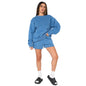 Solid Color Round Neck Long Sleeve Sweater Women Casual Shortt Set
