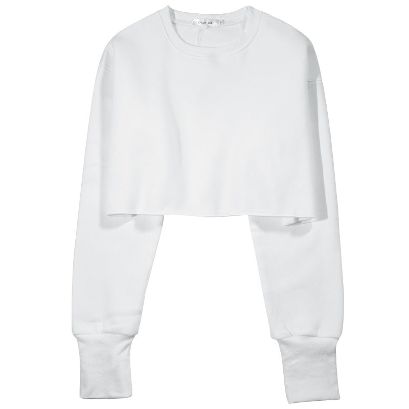 Cropped Fleece Lined Pullover Hoodie