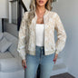 Jacquard Weave Loose Slimming Office Casual Topcoat