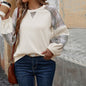 Casual Plaid Colorblock Round Neck Sweatshirt
