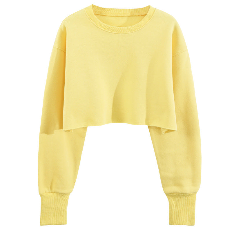 Cropped Fleece Lined Pullover Hoodie