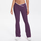Nude Feel Skinny Cross High Waist Wide Leg Bell Bottom Sport Pants