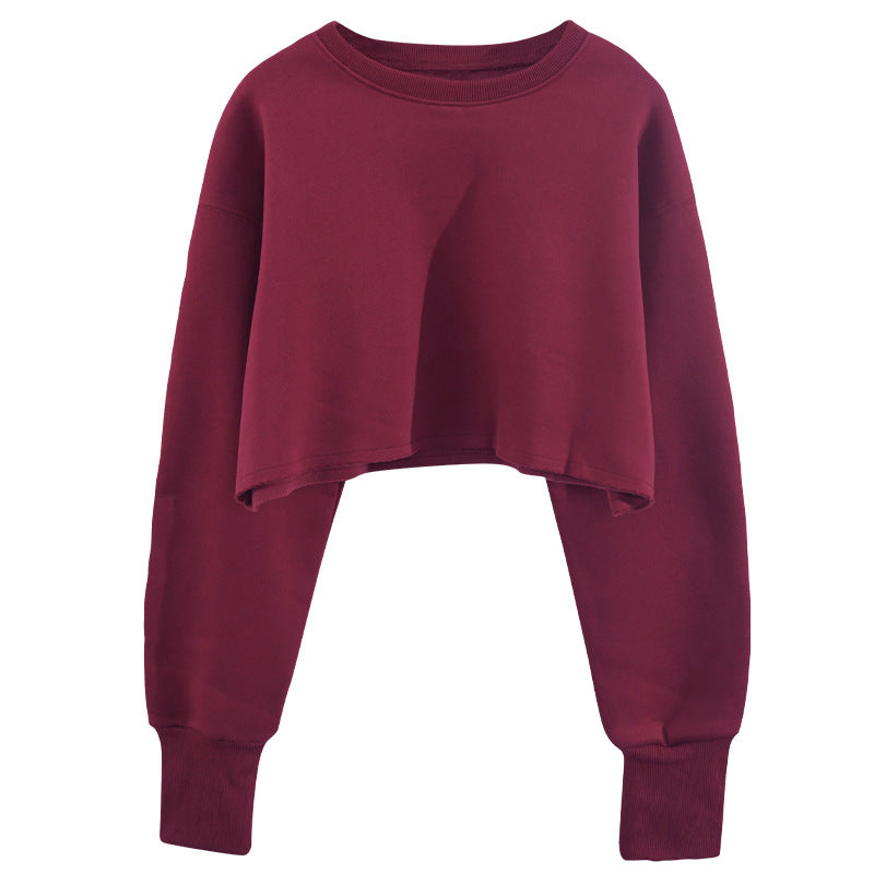 Cropped Fleece Lined Pullover Hoodie