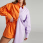 Two Piece Set Solid Color Single Breasted Long Sleeve Collared Shirt Shorts Loose Casual Set