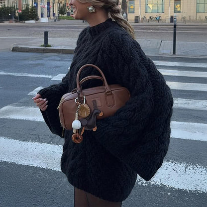 Casual Wool Long Sleeve Coat Sweater