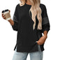 Round Neck Multicolor Casual Loose Sweatshirt