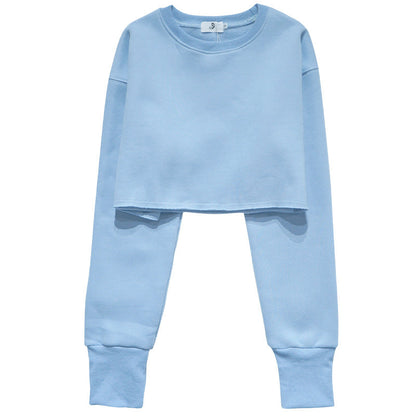 Cropped Fleece Lined Pullover Hoodie