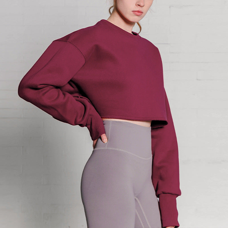 Cropped Fleece Lined Pullover Hoodie
