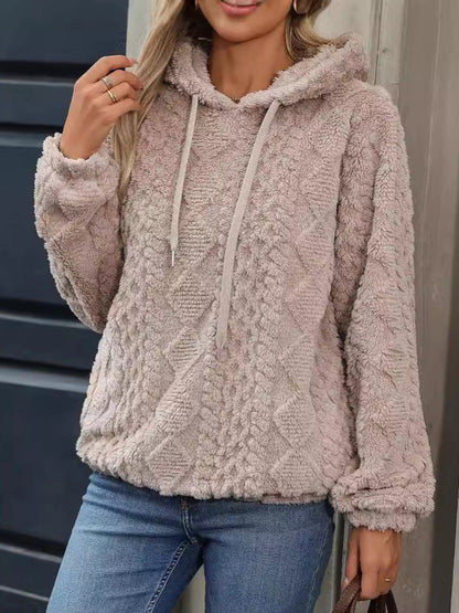 Plush Jacquard Long Sleeve Loose Pullover
