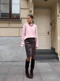 Loose Long Wool Alpaca Round Neck Sweater