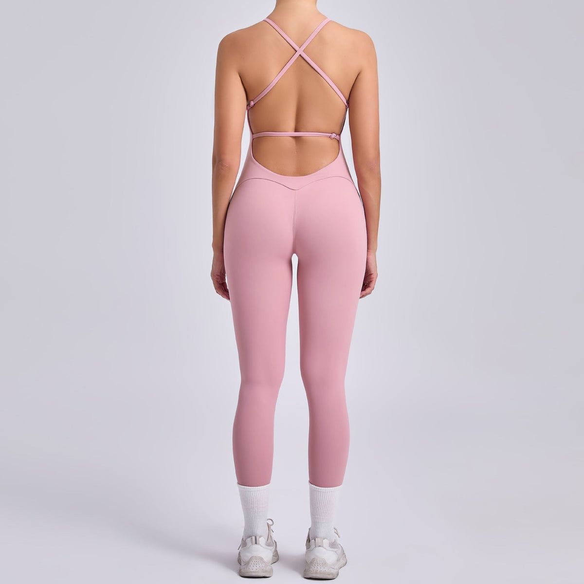 Adjustable Shoulder Strap Peach Jumpsuit