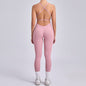 Adjustable Shoulder Strap Peach Jumpsuit