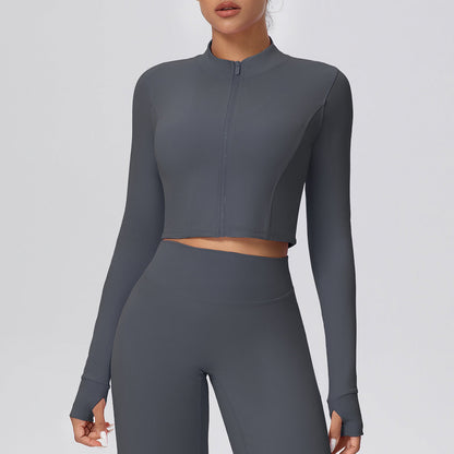 Zipped Running Long Sleeve Quick Dry Jacket