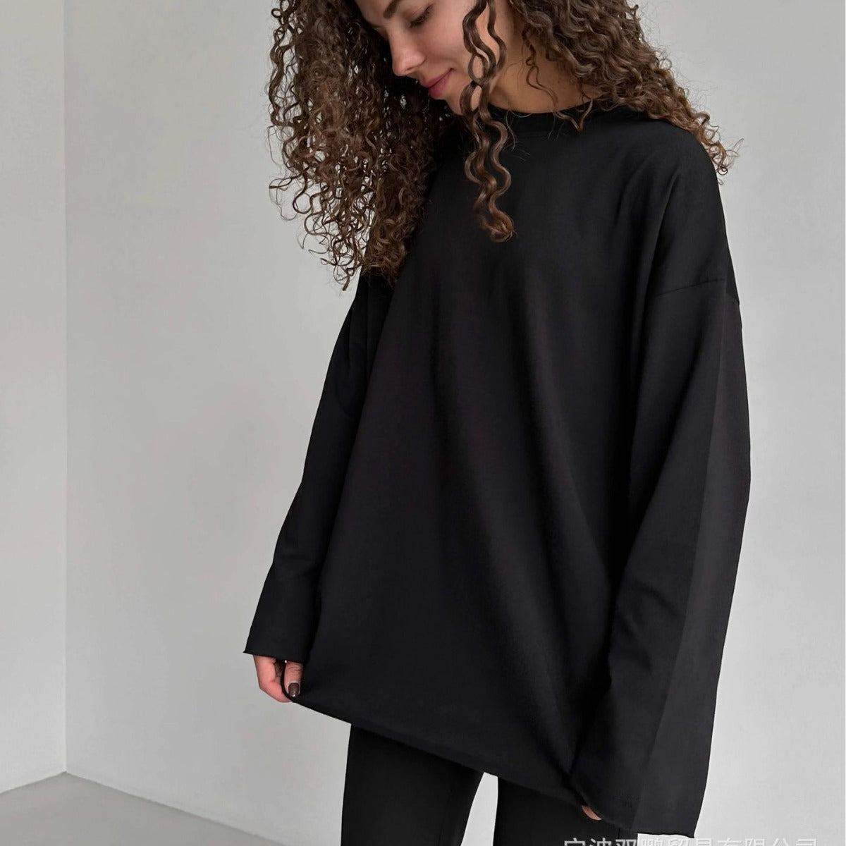 Spring Autumn Cotton Long Sleeved Loose Top