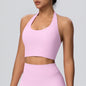 Solid Color Halter Nude Feel Vest Top Chest Pad Sports Bra Underwear