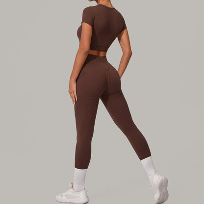 Brushed Tight High Waisted Two-Piece Set