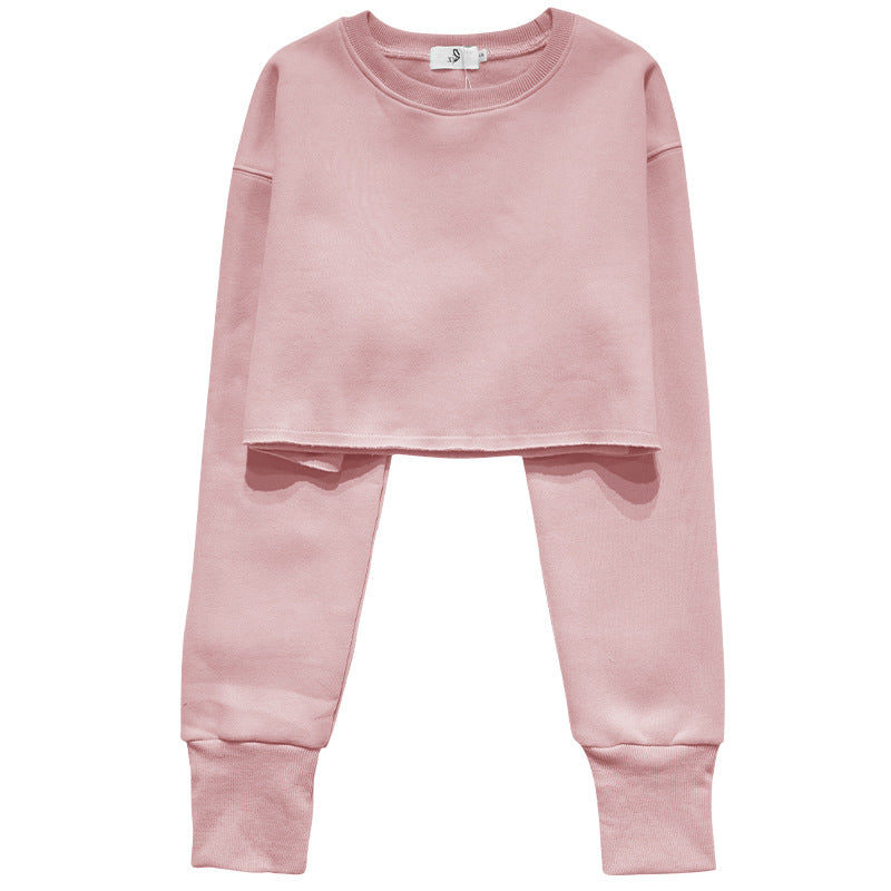 Cropped Fleece Lined Pullover Hoodie