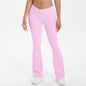 Nude Feel Skinny Cross High Waist Wide Leg Bell Bottom Sport Pants