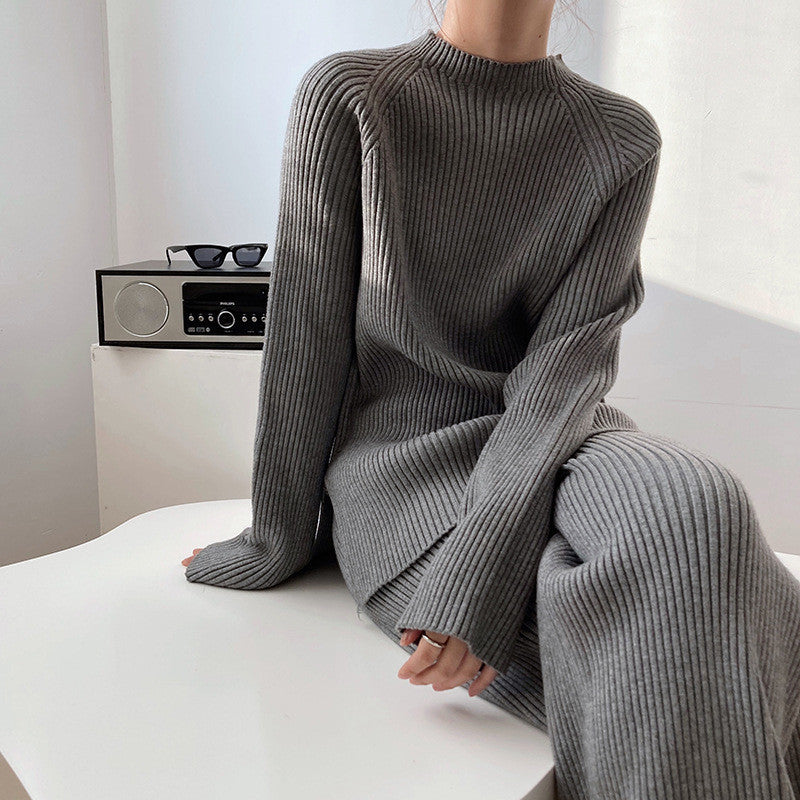 Sweater Wide Leg Pants Two-Piece Set