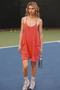 Casual Pocket Spaghetti Straps Knitted Shorts Jumpsuit