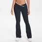 Nude Feel Skinny Cross High Waist Wide Leg Bell Bottom Sport Pants