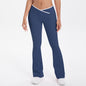 Nude Feel Skinny Cross High Waist Wide Leg Bell Bottom Sport Pants