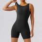 Nude Feel Hollow Cutout Tight Hip Lifting Shorts Jumpsuit