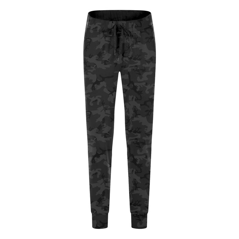 Elastic Lace-up Waist Simple Straight Cropped Pants