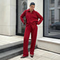 Loose Office Bedford Cord Sweater Two-Piece Sets