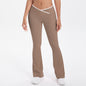 Nude Feel Skinny Cross High Waist Wide Leg Bell Bottom Sport Pants