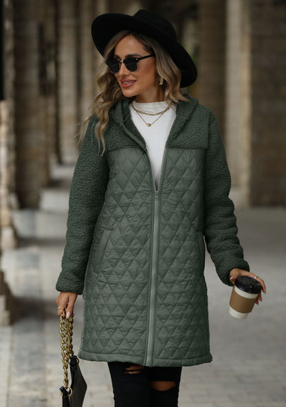 Loose Hooded Zipper Plush Coat