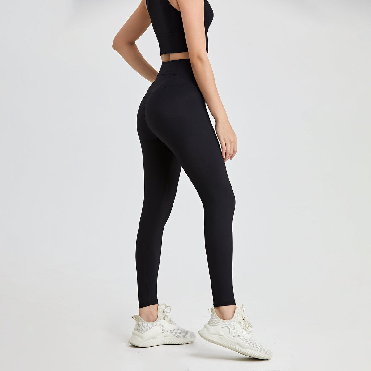 High Waist Pocket Nude Feel One-Piece Jumpsuit
