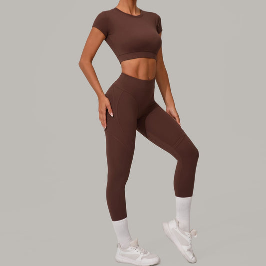 Brushed Tight High Waisted Two-Piece Set