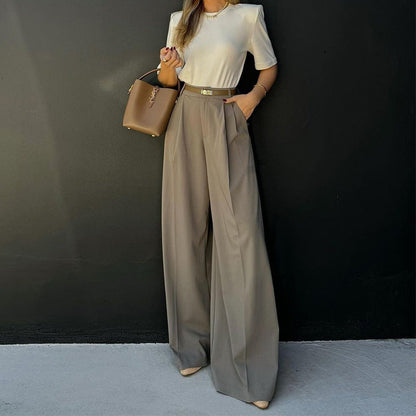 Straight High Waist Loose Wide Leg Pants