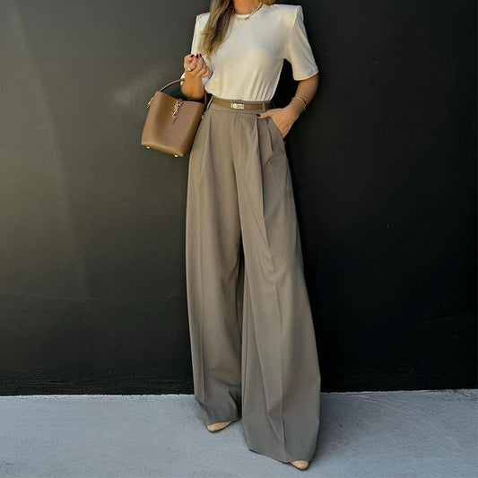 Straight High Waist Loose Wide Leg Pants