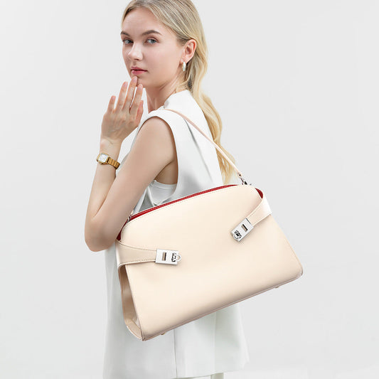 Simple Underarm Loose Soft Leather Large Capacity Bag