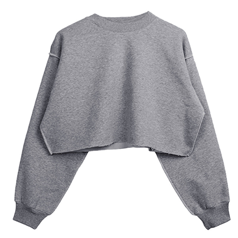 Fleece Lined Cropped Long Sleeved Fitness Top