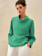 TRISTAN Dropped Collar Long-Sleeve Top