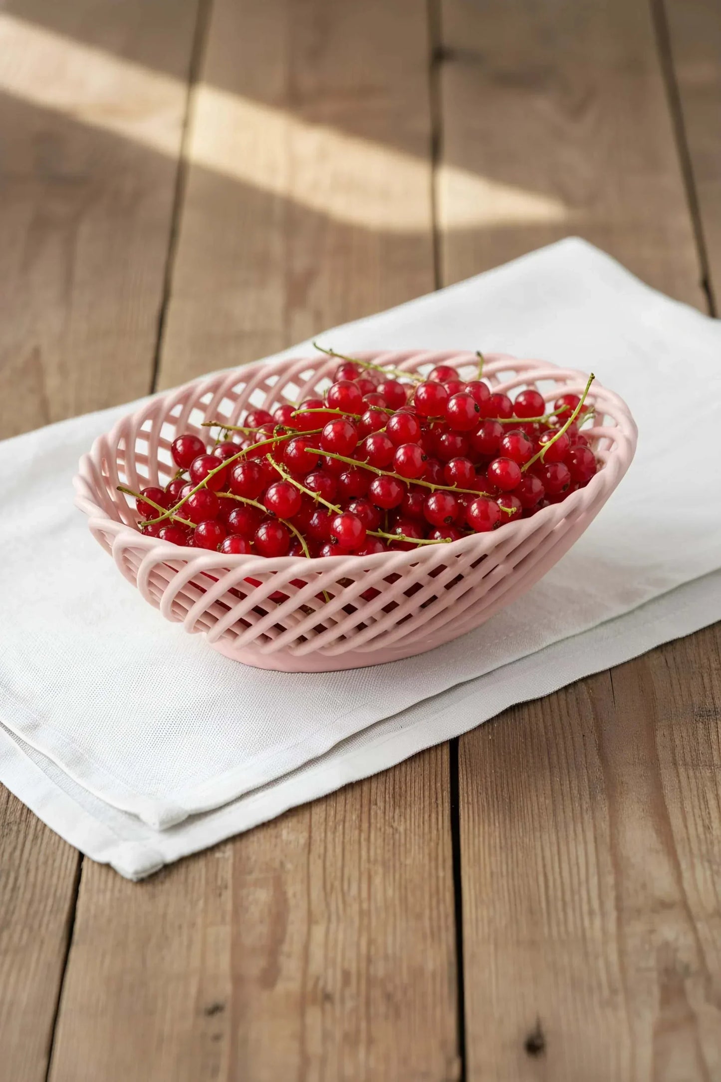 Glazed Porcelain Hand-Woven Small Oval Basket