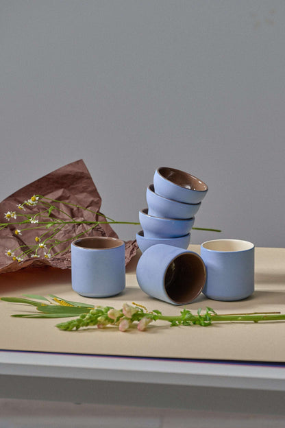 Forget-me-Not/Chocolate Blue - Porcelain Coffee Cup.