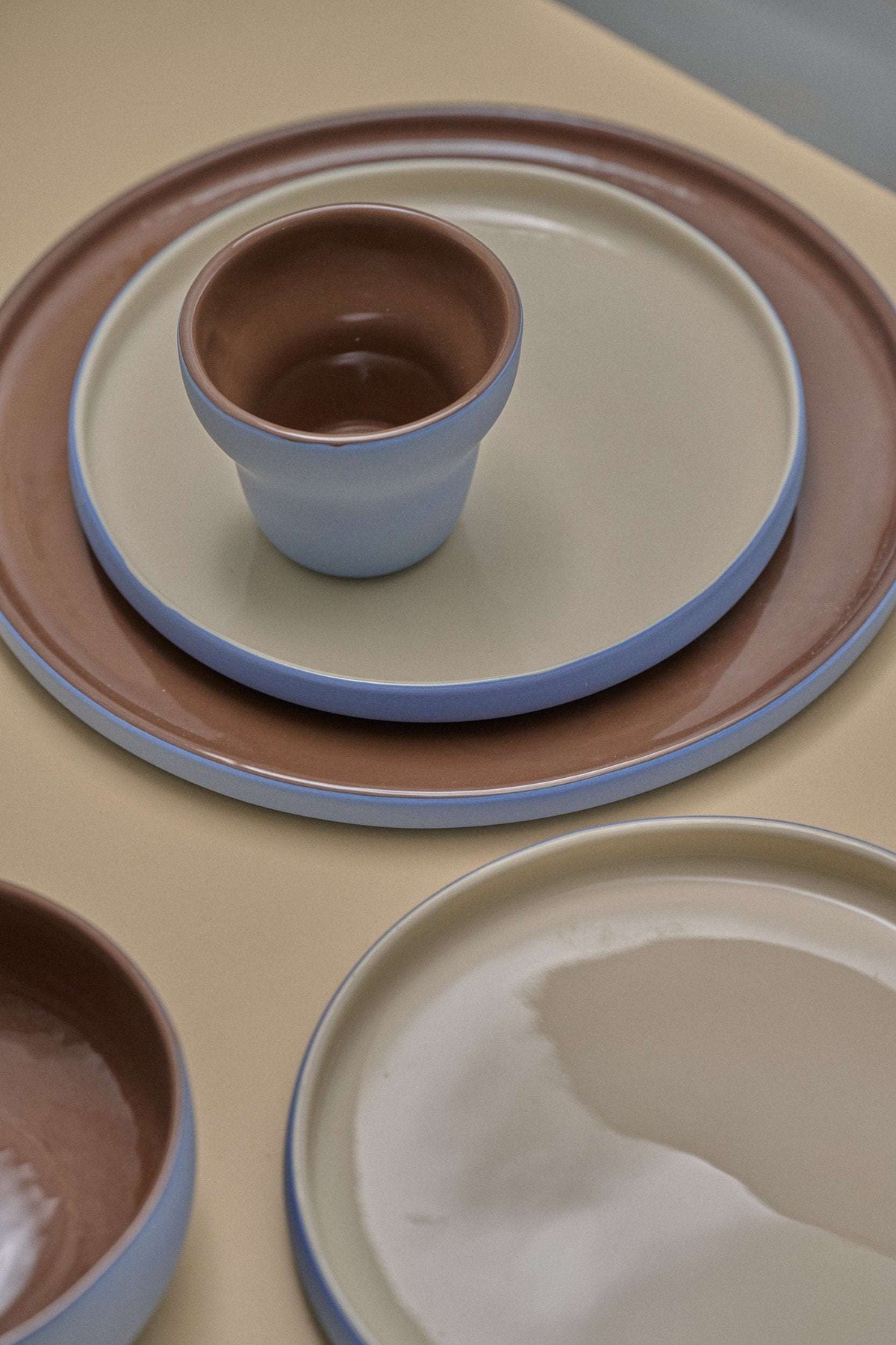 Forget-me-not/Chocolate Blue - Porcelain Dinner Plates