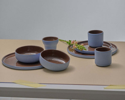 Forget-me-not/Chocolate Blue - Porcelain Dinner Plates