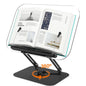 NEW Acrylic Book Stand with Storage for Reading Adjustable Book Holder with 360° Rotating Base Foldable Desktop Riser Stand